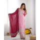 Blush Pink Chinon Silk Suit Set with Maroon Dupatta