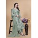Sage Green Embroidered Silk Suit Set