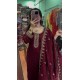 Wine Mirror Work Embroidered Suit Set