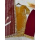 Mustard Gold Royal Embroidered Sharara Suit
