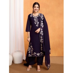 Midnight Black Bloom Embroidered Silk Suit Set