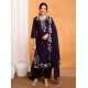 Midnight Black Bloom Embroidered Silk Suit Set