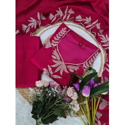 Rose Blush Embroidered Silk Suit Set