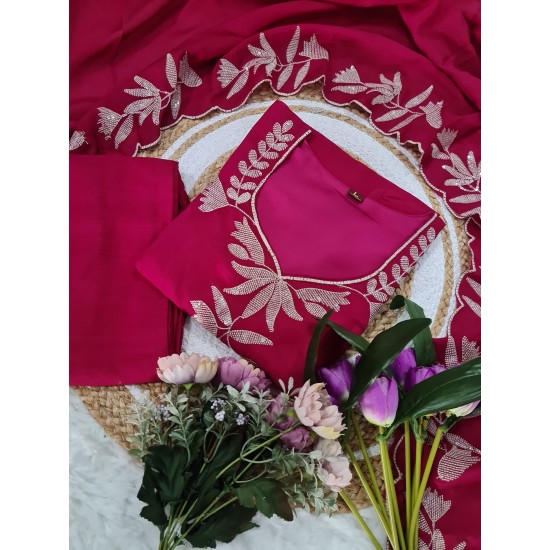 Rose Blush Embroidered Silk Suit Set Rose Blush Embroidered Silk Suit Set