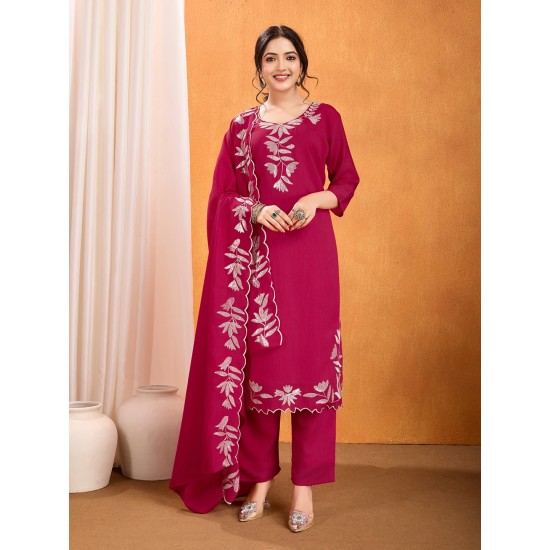 Rose Blush Embroidered Silk Suit Set Rose Blush Embroidered Silk Suit Set