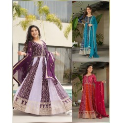 Plum & Lavender Noor Zari Embroidered Anarkali Set  Plum & Lavender Noor Zari Embroidered Anarkali Set