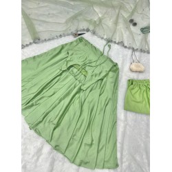 Mint Glam Organza Anarkali Suit Set Mint Glam Organza Anarkali Suit Set