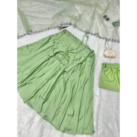 Mint Glam Organza Anarkali Suit Set