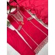Ruby Red Embroidered Straight Suit