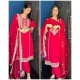 Ruby Red Embroidered Straight Suit