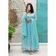 Sky Blue Chikankari Embroidered Anarkali Suit