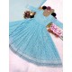 Sky Blue Chikankari Embroidered Anarkali Suit