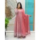 Rose Pink Embroidered Anarkali Suit