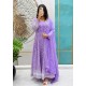 Lavender Embroidered Anarkali Suit