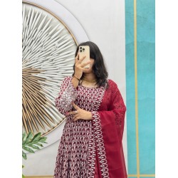 Maroon Embroidered Anarkali Suit Maroon Embroidered Anarkali Suit