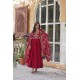 Royal Maroon Embroidered Anarkali Set