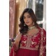Royal Maroon Embroidered Anarkali Set