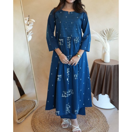 Indigo Blue Tribal Handblock Print Suit Set