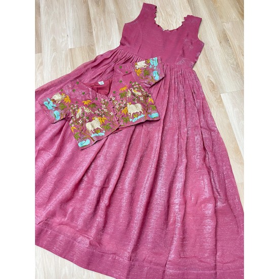 Rosewood Elegance Embroidered Gown