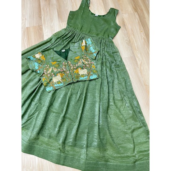 Olive Charm Embroidered Gown