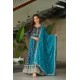 Navy Blue & Teal Royal Zari Embroidered Anarkali Suit