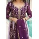 Plum & Lavender Noor Zari Embroidered Anarkali Set
