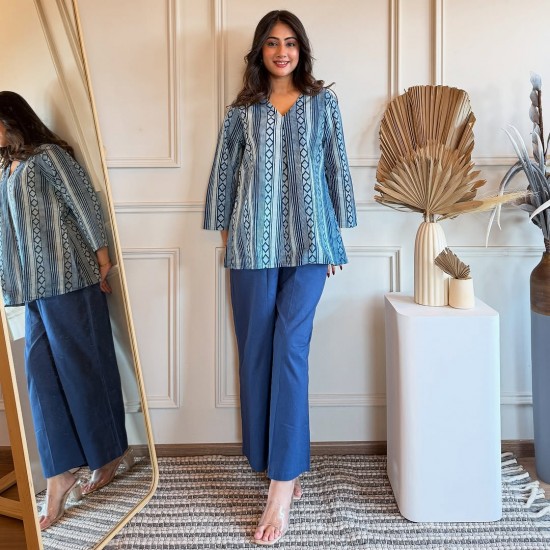 Indigo Breeze Cotton Coord Set