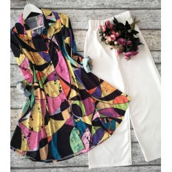 Vibrant Splash Abstract Print Co-ord Set