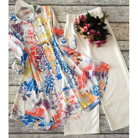  Breezy Bloom Watercolor Print Co-ord Set