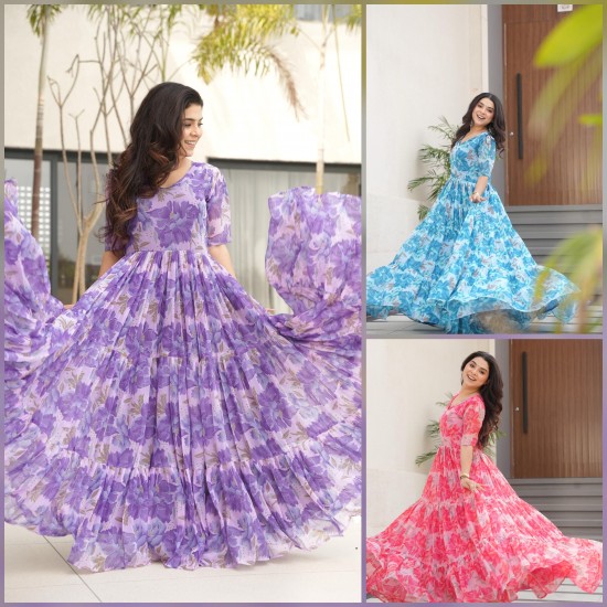 Bloom Flair Georgette Gown Bloom Flair Georgette Gown