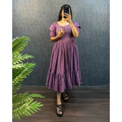 Mauve Bloom Flared Dress