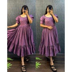 Mauve Bloom Flared Dress