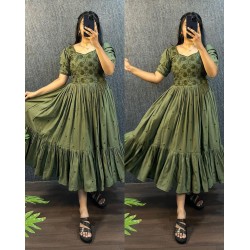 Olive Charm Flared Dress