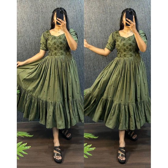 Olive Charm Flared Dress Olive Charm Flared Dress