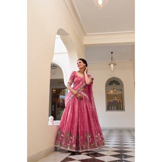 Royal Rani Pink Gold Crush Lehenga Set