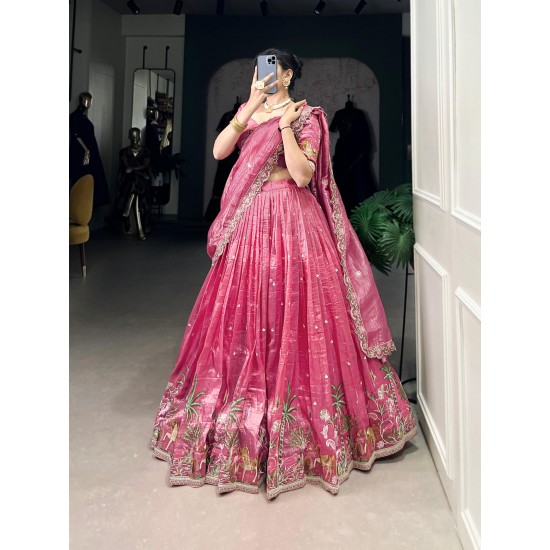 Royal Rani Pink Gold Crush Lehenga Set