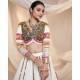 Multicolor Embroidered Mirror Work Choli with White Lehenga