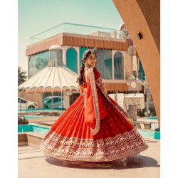Royal Red Elephant Motif Bridal Lehenga