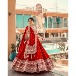 Royal Red Elephant Motif Bridal Lehenga