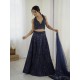 Midnight Mirror Navy Sequin Lehenga Set
