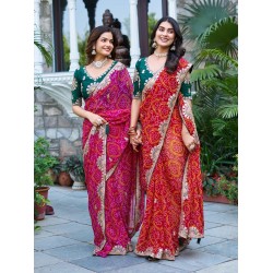 Rajwada Bandhej Charm Saree