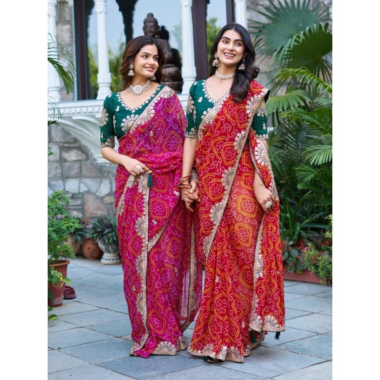 Rajwada Bandhej Charm Saree