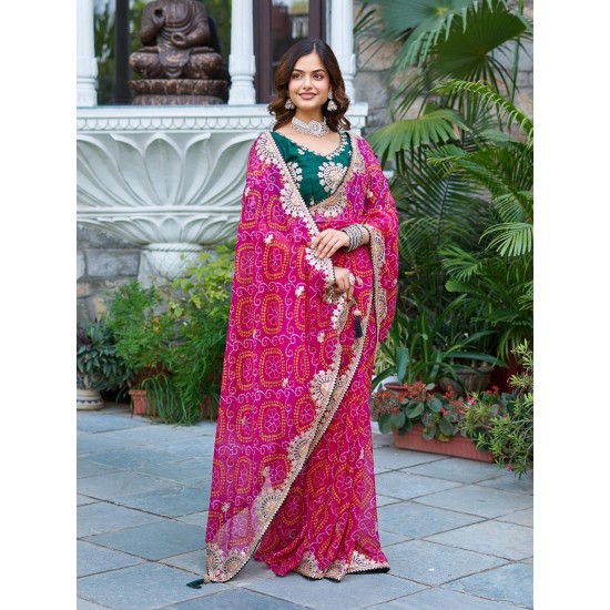 Rajwada Bandhej Charm Saree