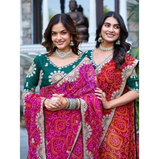 Rajwada Bandhej Charm Saree