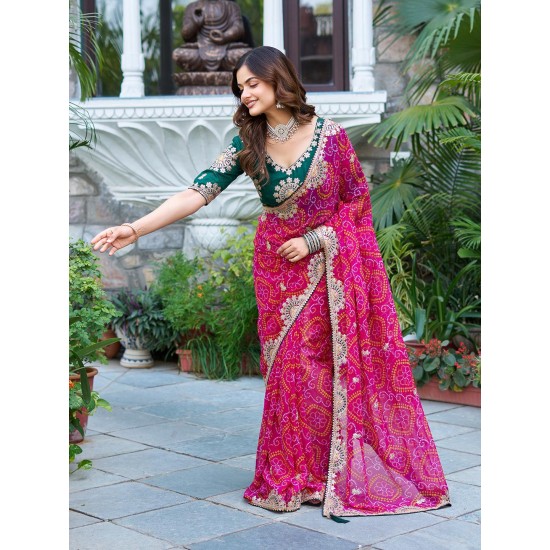 Rajwada Bandhej Charm Saree