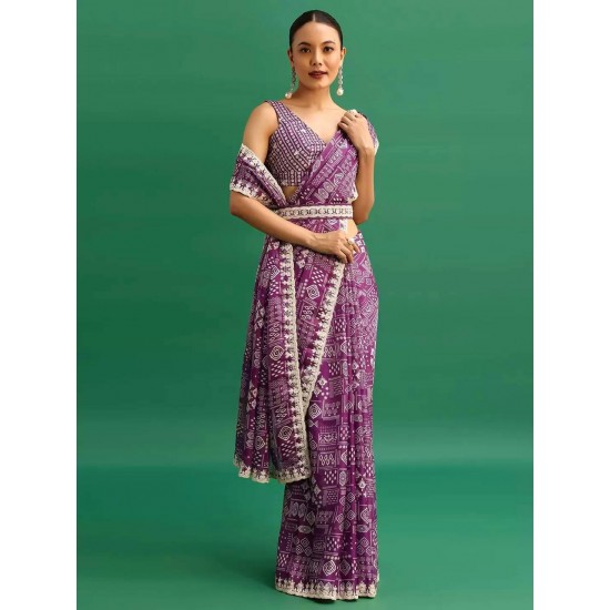 Royal Grace Chinon Silk Saree"
