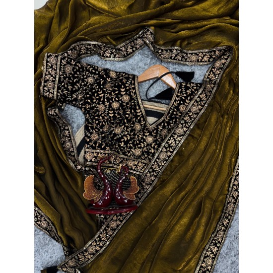 Regal Noir Pure Space Silk Saree