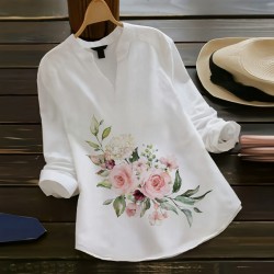 Elegant Blossom White Floral Shirt