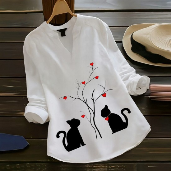 Love Cats Graphic Shirt – Minimal Romance Edition