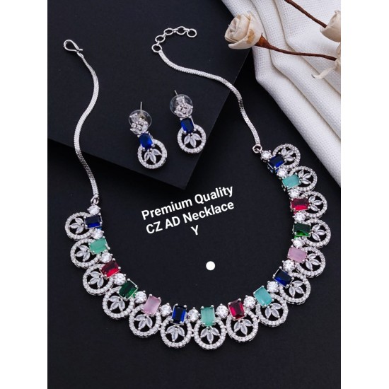 Crystal Radiance CZ AD Necklace Set 